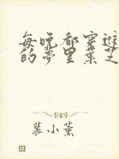每晚都穿进男神的梦里叶芝琴小说