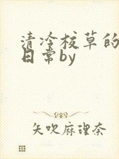 清冷校草的抹布日常by封面