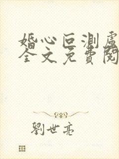 婚心叵测卢丹妮全文免费阅读小说封面