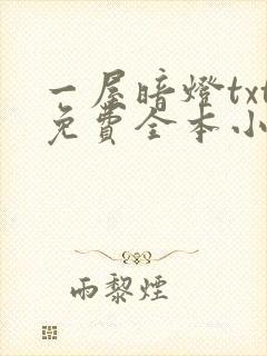 一屋暗灯txt免费全本小说电子书