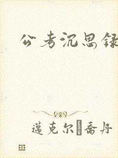 公考沉思录