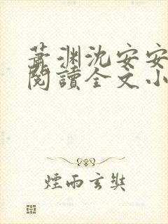 萧渊沈安安免费阅读全文小说封面