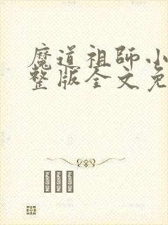 魔道祖师小说完整版全文免费阅读