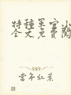 特种军官小小妻全文免费阅读