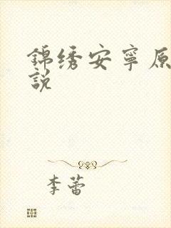 锦绣安宁原著小说封面