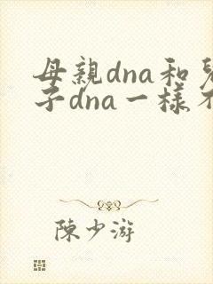 母亲dna和儿子dna一样不