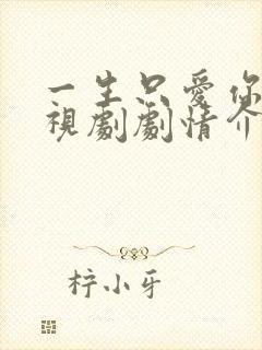 一生只爱你 电视剧剧情介绍