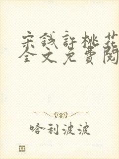 宋钱许桃花小说全文免费阅读