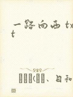 一路向西 txt封面