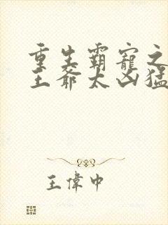 重生霸宠之摄政王爷太凶猛