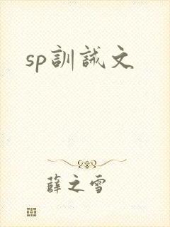 sp训诫文封面