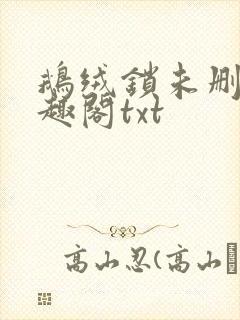 鹅绒锁未删除笔趣阁txt