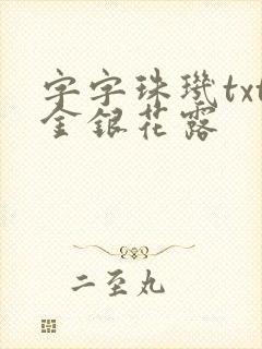字字珠玑txt金银花露封面