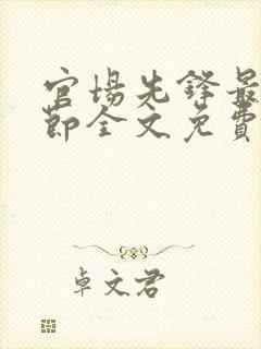 官场先锋最新章节全文免费阅读封面