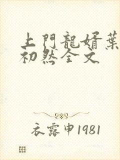 上门龙婿叶辰萧初然全文封面