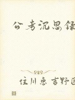 公考沉思录