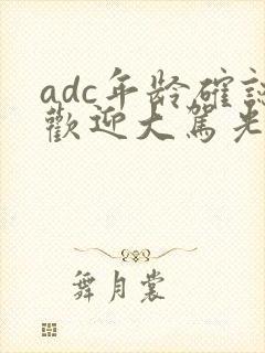 adc年龄确认欢迎大驾光临小说