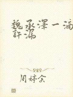 魏承泽一滴都不许漏封面