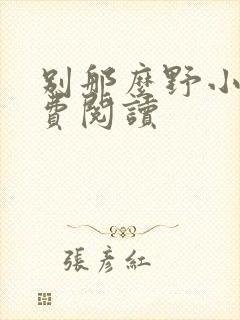 别那么野小说免费阅读封面