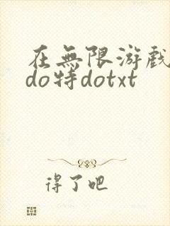 在无限游戏大里do特dotxt封面