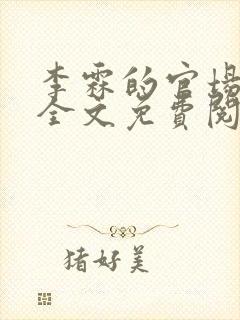 李霖的官场小说全文免费阅读封面