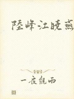 陆峰江晓燕封面