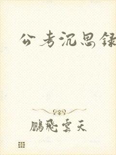 公考沉思录封面
