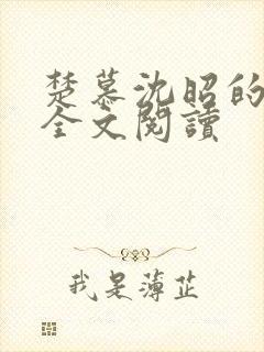 楚慕沈昭的小说全文阅读封面