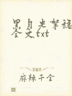 黑月光拿稳小说全文txt封面