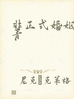 非正式婚姻雾里青封面