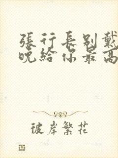 张行长别戴了今晚给你最高的待遇封面
