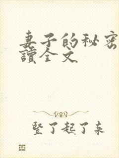 妻子的秘密免费读全文封面