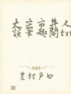 大宋市井人家小说笔趣阁txt