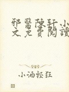 邪医陈轩小说全文免费阅读封面