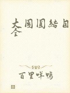 大团圆结目录大全封面