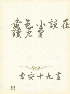 黄色小说在线阅读免费