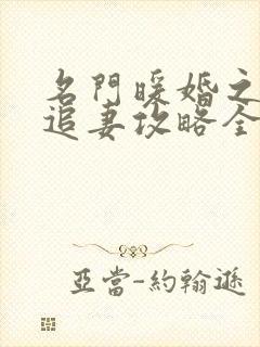 名门暖婚之权爷追妻攻略全文免费阅读