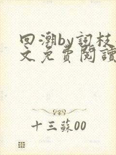 回潮by词枝全文免费阅读笔趣阁