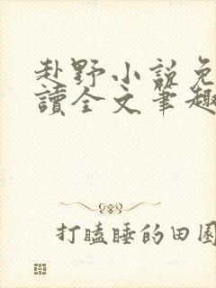 赴野小说免费阅读全文笔趣阁封面
