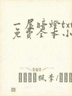 一屋暗灯txt免费全本小说电子书