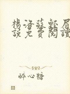 杨洛苏轻眉笔小说免费阅读