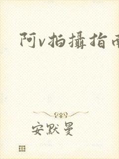 阿v拍摄指南封面