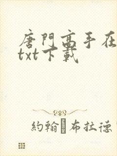 唐门高手在异世txt下载