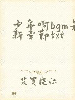 少年啊bgm最新章节txt