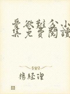 爱欲难分小说全集免费阅读封面