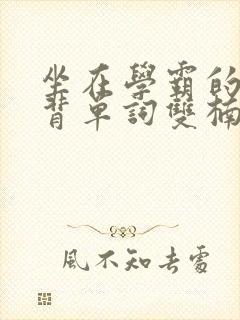 坐在学霸的鸡上背单词双楠封面