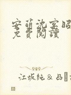 安萌沈宴昭小说免费阅读封面