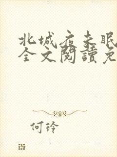 北城夜未眠小说全文阅读免费