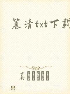篡清txt下载