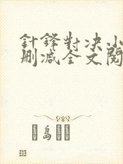 针锋对决小说未删减全文阅读封面